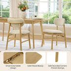 CHITA 47"-59" Extendable Dining Room Table for 4, Modern Wood Dining Table for Small Spaces, Kitchen, Space Saving Hidden Leaves, Solid Rubberwood Frame, Oak Veneer