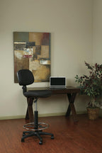 Office Star DC Series Adjustable Drafting Chair with Foot Ring and Sculptured Foam Seat, Icon Black Fabric