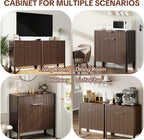 Fluted Buffet Cabinet with Storage - Modern Sideboard Accent Credenza with Doors & Drawer Wood Console Coffee Table Bar Counter for Living Room Kitchen Dining Room Entryway, Easy Assembly 31" Walnut
