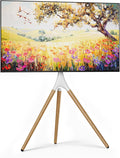 Artistic Easel TV Stand for 43-65 Inch TVs, 180° Swivel Tripod TV Stand up to 88 lbs, Floor TV Mount with Cable Management for Bedroom, Living Room and Corner, Max VESA 600x400mm, White