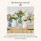 MACKENZIE-CHILDS Tall Enamel Vase, Unique Flower Vase Decor for Living Room, Wildflowers Pink