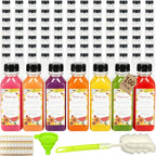 100pcs 16oz Plastic Juice Bottles with Caps, Reusable Juice Containers with Lids for Juice, Milk, Smoothies and Other Beverages