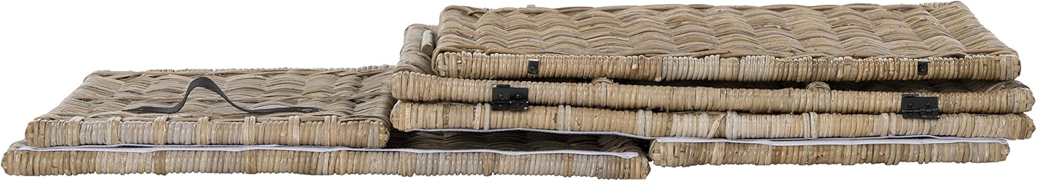 happimess HPM9004B Michael 35" Wicker Storage Trunk, Collapsible for flat storage, Rattan-Kubusoft Gray, Coastal for Office, Dorm Room-LivingRoom, Bedroom, Dining Room, Natural