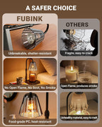 Candle Warmer Lamp with Timer, Dimmable Wax Melt Lamp for Jar Candles, Lightweight Polycarbonate (PC) Shade Lamps Adjustable Height, Modern Electric Warmer Home Decor, Gifts for Mom Fathers 2 Bulbs