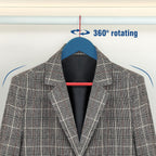 TOPIA HANGER Premium Wooden Hangers with Non-Slip Pant Bar, 360°Swivel Hook and Shoulder Notches, 30 Pack Solid Wood Clothes Hangers for Suit, Coat, Jacket, Camisole(Blue/Red)-CT35BR30