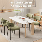 Upholstered Dining Chairs Set of 2, Modern Fabric Kitchen Chairs with Curved Backrest and Cushioned Seat, Sturdy Metal Legs, Modern Dining Chairs for Kitchen Dining Room, Living Room,Green
