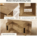 Tribesigns Farmhouse Wooden Dining Table, 63-Inch Rectangular Kitchen Table with Heavy Duty Legs for Kitchen & Dining & Living Room, Brown