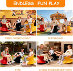Spun Chair, Spinning Chair for Kids, 360° Rotating Gyro Spun Seat Spinning Swivel Design for Indoor & Outdoor Play, Gift for Kids’ Birthday, Valentine and Easter (Red)