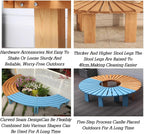 Wooden Curved Benches,Solid Wood Slatted Seat Fan-Shaped Garden Tree Bench,for Backyard Leisure Chair Patio Seating(Color4)