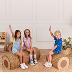 ECR4Kids SoftZone Tree Log Half Bench, 14in, Flexible Seating, Chocolate