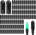 codree 150 PCS No Glow Caps for String Lights, String Light Cap to Hide The Extra Lights, Christmas Blackout Black Light Cap Covers for 5mm Diameter Glass LED String Lights