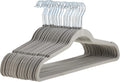 Amazon Basics Slim Velvet Non-Slip Space Saving Suit Clothes Hangers, Sturdy Metal, Gray/Silver, 30-Pack