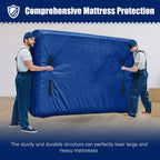 Cosy Family Mattress Bags for Moving with 8 Handles - 170GSM Extra-Thick Mattress Bag for Moving Supplies - Reusable Mattress Cover Protector Storage with Zipper - Queen Size - Blue