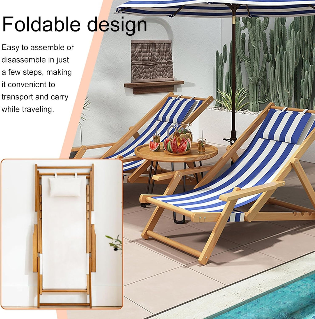 Kids Lounge Chair Outdoor, Wooden Frame with Canvas Fabric, Outdoor Folding Deck Chair for Kids Ages 5+, Portable & Lightweight for Backyard, Poolside(Black1)