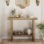 LIFECHOVY Farmhouse Wood Entryway Table Narrow Console Tables with Storage Behind The Couch Sofa, Entrance Side Table with Shelves for Hallway, Living Room, Foyer, Rustic