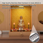 Meditation Table, Altar Table with Drawer,Used for Meditation and Prayers, Bamboo Furniture for Displaying Jars, Plants and Books(Yellow,30x30x40cm/12x12x16in)