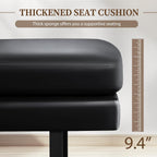 Furniwell Waiting Room Bench with 3 Seats,Faux Leather Reception Bench Upholstered Office Guest Chair Seating,Waiting Room Chair for Salon,Conference Room and Shop (Black)