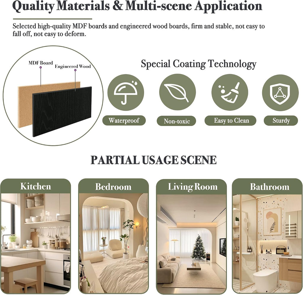 71” Tall Arched Kitchen Pantry Cabinet, Modern Farmhouse Hutch Storage Cabinets with Large Drawer and Glass Doors for Kitchen, Dining Room, Living Room, Black