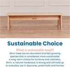 ECR4Kids Kiddo Classroom Bench, 12in Seat Height, Wooden, Children's Furniture, Natural