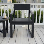 Black HDPE Outdoor gArmchairs with backres Modernist Designt Chairs