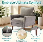 OLIXIS Comfy Accent Chair for Living Room Bedroom and Waiting Room, Upholstered Mid-Century Reading Chair with Pillow and Solid Wood Legs, Wide Singe Modern Lounge Sofa, Gray