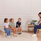 ECR4Kids Kiddo Classroom Bench, 12in Seat Height, Wooden, Children's Furniture, White Wash