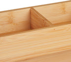 Relaxdays Tea Organiser, 9 Compartments, Bamboo, HxWxD: 24 x 27 x 17.5 cm, Bags & Coffee Pads, Storage Rack, Natural