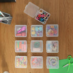 10 Pack Bead Organizer Box, Small Clear Plastic Containers with Lids – Craft Storage for Beads, Crayons, Stickers & Findings – Stackable Classroom Bins with Snap Lid – Clear Square Small