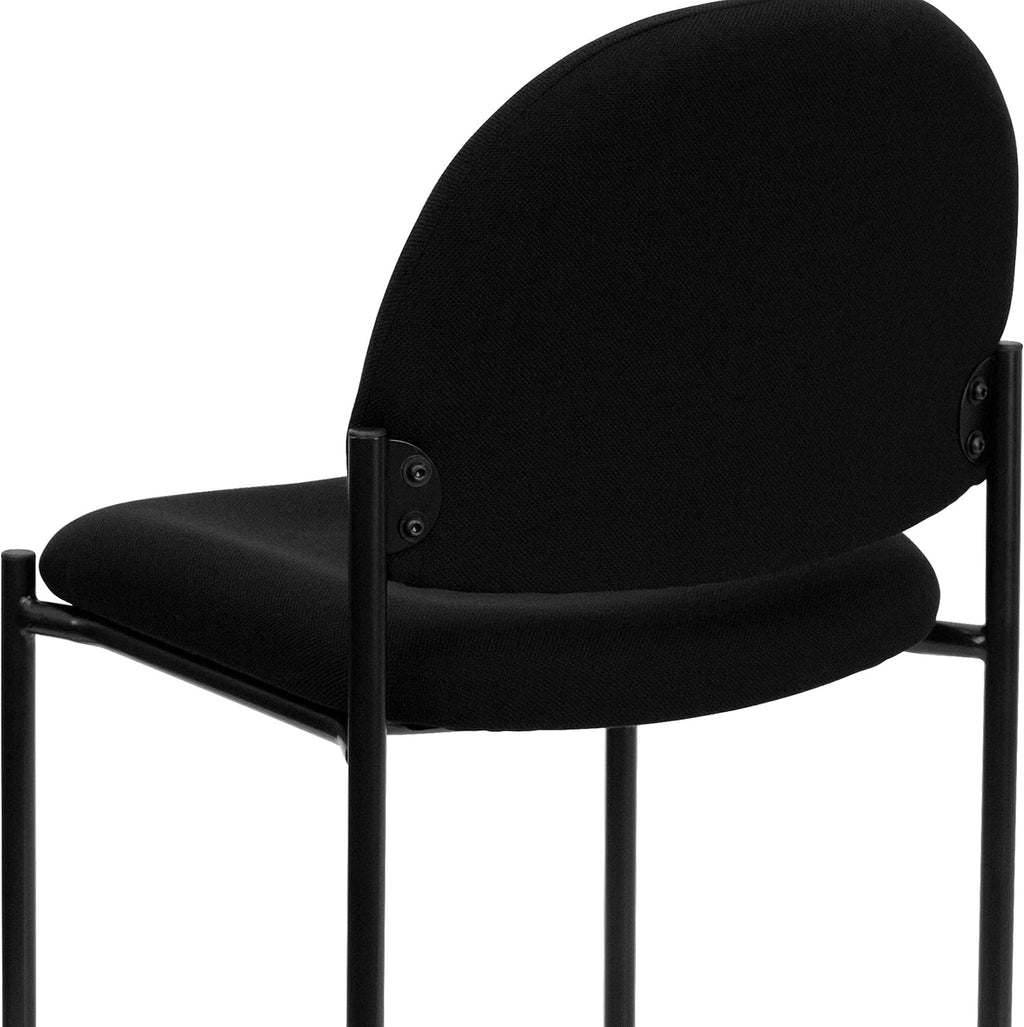Flash Furniture Tania Comfort Black Fabric Stackable Steel Side Reception Chair