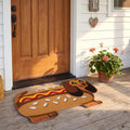 Tinideya Summer Dachshund Door Mat 17 x 28 Inch Funny Hot Dog Dog Welcome Mat for Front Porch, Entrance, Patio, Outdoor Indoor Decor