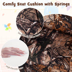 GLACER Kids Recliner with Cup Holder, Velvet Toddler Lounge Chair w/Adjustable Backrest & Footrest, Spring-Loaded Seat Cushion, Push Back Toddler Sofa for Boys & Girls Ages 3+ Years Old (Camouflage)