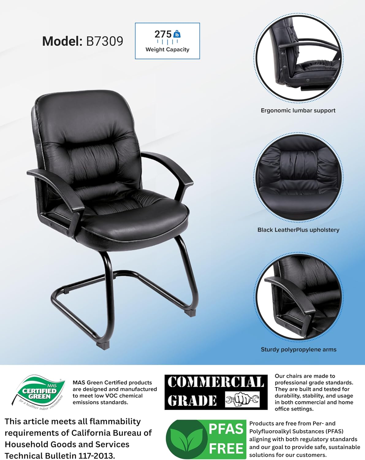 BOSS Office Products Chairs Guest Seating, Black