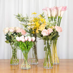 WGVI Quality Thick Weighted Clear Cylinder Glass Vases, 4" W x 12" H, Flower Arrangement Floating Candle Holders Wedding Centerpieces Terrarium Planter Floral Countertop Storage Container, 1 Piece