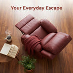 Manual Recliner Chair, Nursery Chair, Recliner Chair for Adults, Lazy Boy, Gaming Recliner wih Overstuffed Arms, Suitable for Home Theater, Living Room, Bedroom, Red