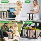 8 Pack Reusable Grocery Bags, Heavy-Duty Shopping Bags with Sturdy Handles, Water-Resistant & Foldable Organizer, Shopping Tote Bags for Groceries, Market, Car Trunk, Multi-Purpose, 33L