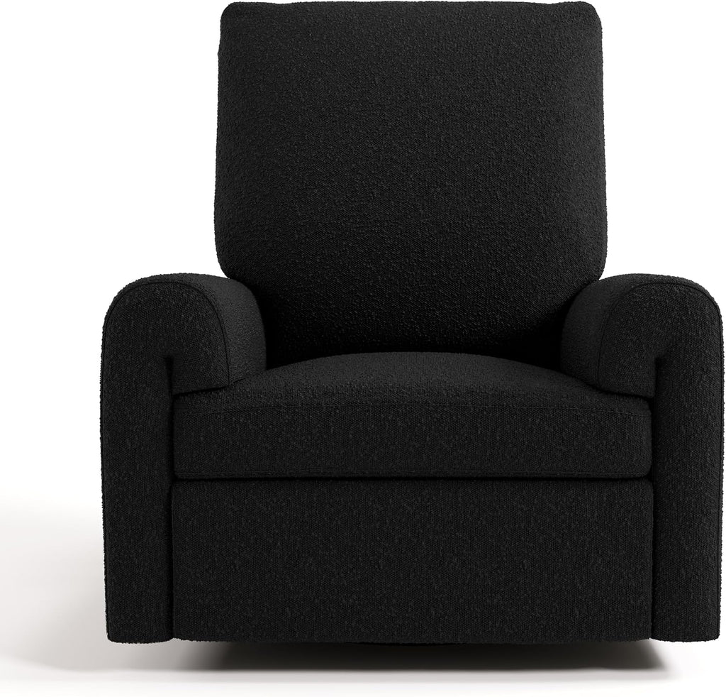 Storkcraft Sorrento Deluxe Power Recliner Swivel Glider – Premium Electronic Nursery Rocking Chair, Oeko-TEX 100 Certified, Includes Dual-USB Charging Port with USB-A & USB-C (Black Boucle)