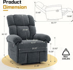 Korser Recliner Chair for Living Room, Manual Recliner with Thick Upholstered & Side Pockets, Small Recliner for Small Spaces, Lounge Chair for Nursery Bedroom Apartment RV, Chenille