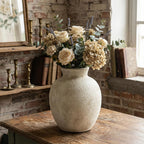 7.4 Inch Vintage Large Ceramic Flower Vase | for Living Room, Dining Room, Bathroom Indoor & Outdoor Home Decor