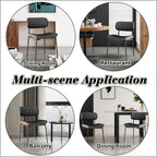 HENGJIANYI Bentwood Dining Chairs Set of 2, Modern PU Leather Dining Room Chairs with Metal Legs, Mid Century Upholstered Kitchen Chairs with Curved Back and Seat, Black