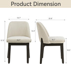 VKNOW Wooden Dining Chairs Set of 4, Upholstered Dining Room Chairs with Rubberwood Legs and Padded Seats, Kitchen Chairs for Restaurant Kitchen Living Room, Khaki