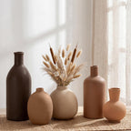 Small Ceramic Flower Vase Set, 5 Pack Modern Decorative Vases, Farmhouse Style Ornaments for Living Room, Kitchen, Bedroom, Party, Wedding