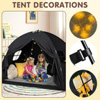 Bed Tent Twin Size - Privacy Sleeping Space with Blackout Design, Breathable Portable Indoor Floor Bed Tent for Toddler Transition