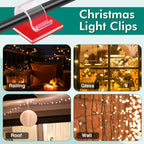 Namalu 240 Pcs Cable Clips Outdoor Wire Clip Adhesive Cable Hook Cord Organizer Holder R Shape Christmas Light Clip for Desk Wall Cable Management String Lights Fairy Light Decoration(Clear, Medium)
