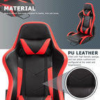 Minneer Dual Lock Slide Racing Seat,Load 400 Pounds,Adjustable Angle,Comfortable Breathable,Ergonomics,Flight Gaming Chair Fit for Racing Simulation Cockpit Include Headrest Waist Pillow (Red)