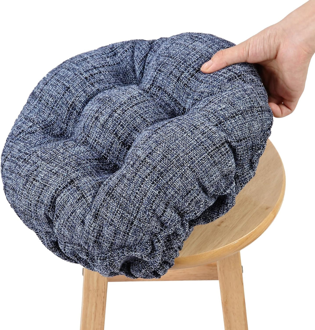 SINOSSO Modern Bar Stool Cushion Dia.13, Fashion Interweaving Design Anti-Skid Silicone Round Stool Seat Cushion Cover Padded (Blue, M,1)