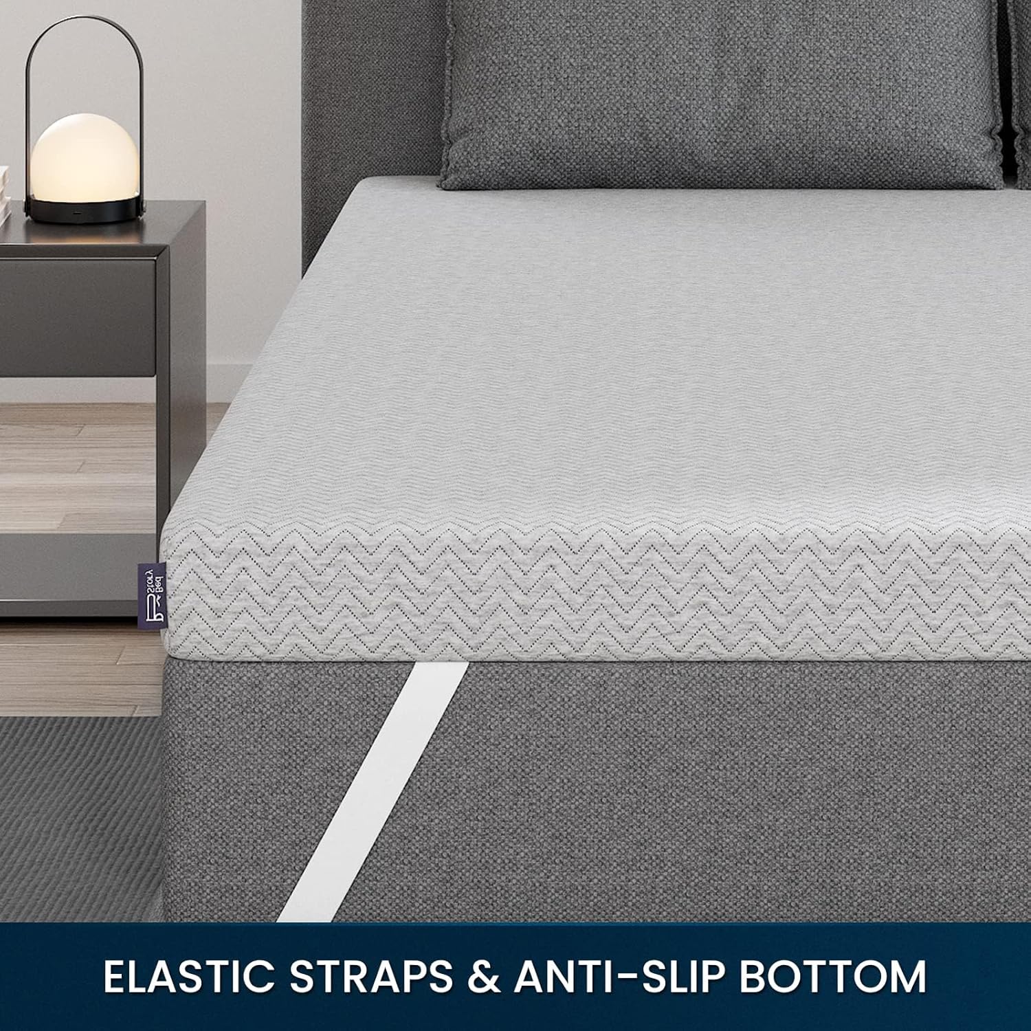 BedStory 3 Inch Queen Size Extra Firm Mattress Topper, Quiet Luxury Memory Foam Pad for Pain Relief, Bamboo Charcoal & Green Tea Infusion, Skin-Friendly, CertiPUR-US Certified