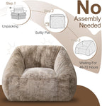Hobestluk Giant Bean Bag Chair Memory Foam Filled Sofa Chair Bean Bag for Adults/Teens/Kids, Oversized Lazy Accent Comfy Stuffed BeanBag Sofa for Living Room Bedroom Dorm Reading(Brown)