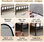 Cutable Under Bed Blocker for Pets and Toys 240 x 16 Inch Extra Tall Under Couch Blocker with Zip Ties Sofa Furniture Bumper Barriers for King/Queen Size Bed, Keeps Balls Dog Cat from Going Under Bed
