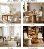 KISLOT Swivel Dining Chairs Set of 4, Modern Upholstered Dining Chair Mid Century Kitchen Chairs with Wave Shaped High Back, 360 Degree Rotating Vanity Chair for Dining Room, Bedroom, Farmhouse, Beige