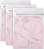 3 PCS Laundry Bags, Mesh Wash Bags for Delicates, 12x16 Inches White Durable Mesh Laundry Bag, Washing Machine Bag with Sturdy Zippers for Delicates Lingerie Bras Sweaters Clothes Travel